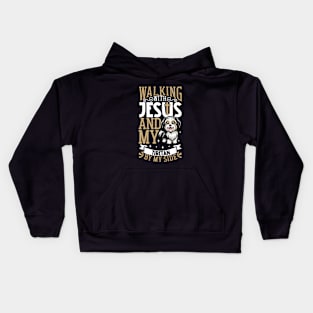 Jesus and dog - Tibetan Terrier Kids Hoodie